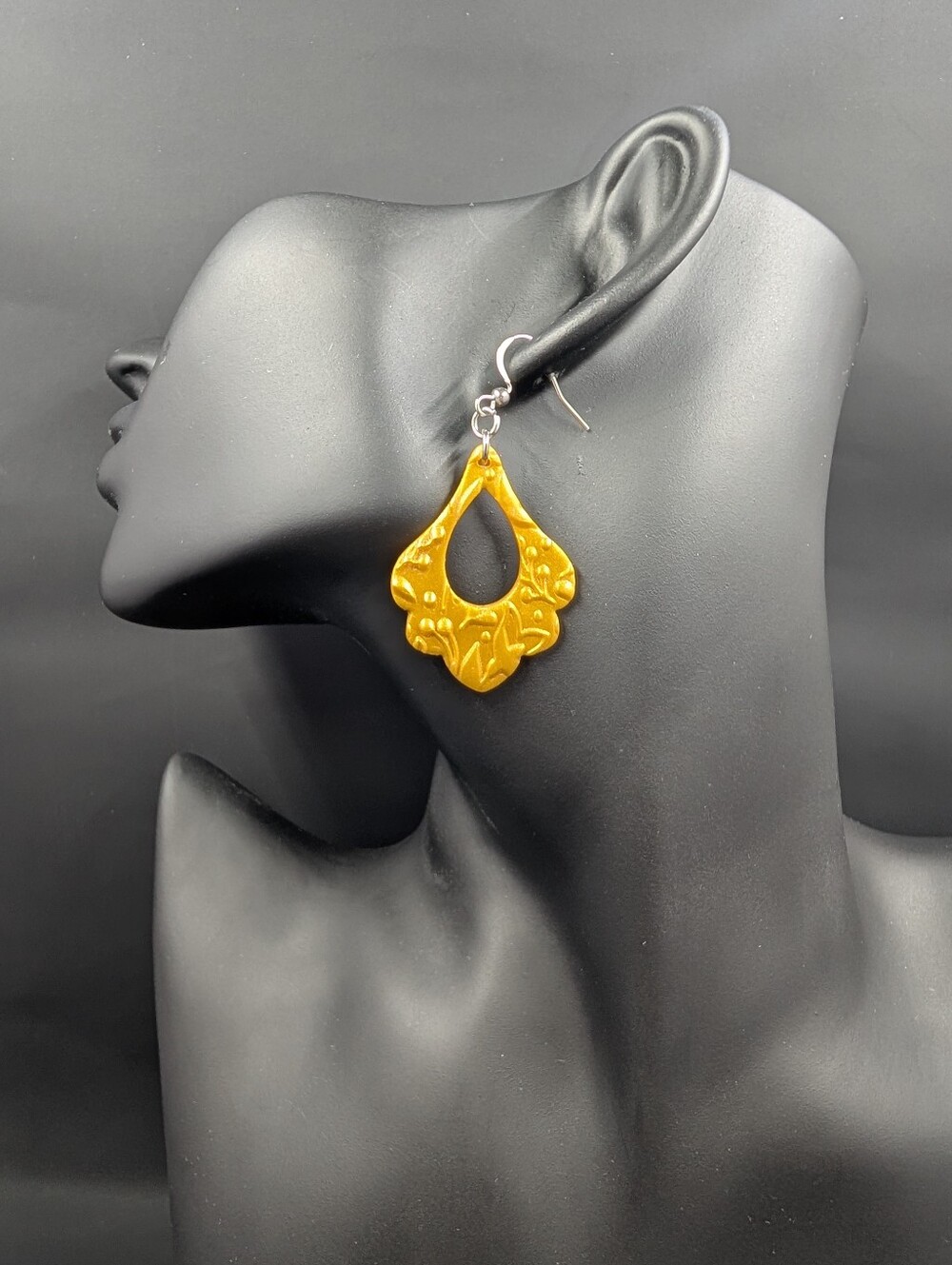 Gold Floral Drop Earrings